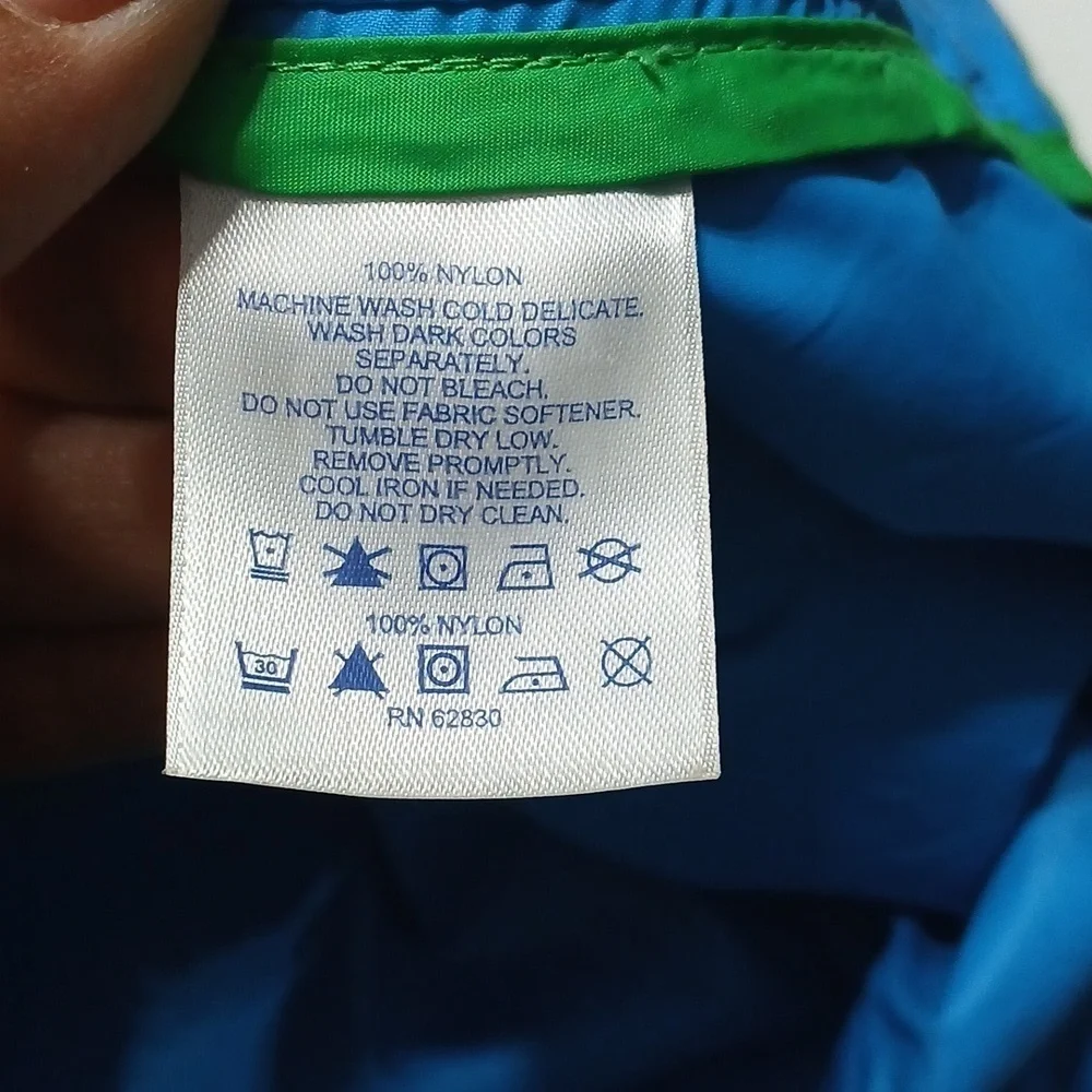 Lands' End Kids Blue and Green Raincoat